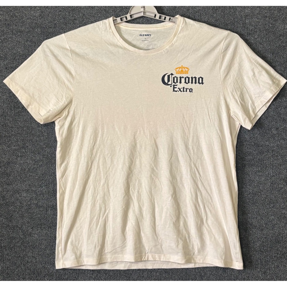 Old Navy Corona Extra Cinco de Mayo Parrot Graphic T-Shirt Mens XL Cream Beer